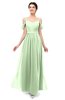 ColsBM Elwyn Pale Green Bridesmaid Dresses Floor Length Pleated V-neck Romantic Backless A-line