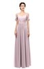 ColsBM Elwyn Pale Lilac Bridesmaid Dresses Floor Length Pleated V-neck Romantic Backless A-line