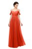 ColsBM Elwyn Persimmon Bridesmaid Dresses Floor Length Pleated V-neck Romantic Backless A-line