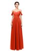 ColsBM Elwyn Persimmon Bridesmaid Dresses Floor Length Pleated V-neck Romantic Backless A-line