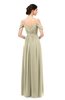 ColsBM Elwyn Putty Bridesmaid Dresses Floor Length Pleated V-neck Romantic Backless A-line