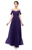 ColsBM Elwyn Royal Purple Bridesmaid Dresses Floor Length Pleated V-neck Romantic Backless A-line