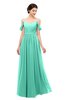 ColsBM Elwyn Seafoam Green Bridesmaid Dresses Floor Length Pleated V-neck Romantic Backless A-line