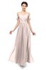 ColsBM Elwyn Silver Peony Bridesmaid Dresses Floor Length Pleated V-neck Romantic Backless A-line