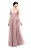ColsBM Elwyn Silver Pink Bridesmaid Dresses Floor Length Pleated V-neck Romantic Backless A-line