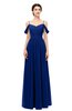 ColsBM Elwyn Sodalite Blue Bridesmaid Dresses Floor Length Pleated V-neck Romantic Backless A-line