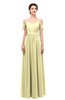 ColsBM Elwyn Soft Yellow Bridesmaid Dresses Floor Length Pleated V-neck Romantic Backless A-line