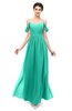 ColsBM Elwyn Viridian Green Bridesmaid Dresses Floor Length Pleated V-neck Romantic Backless A-line