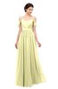 ColsBM Elwyn Wax Yellow Bridesmaid Dresses Floor Length Pleated V-neck Romantic Backless A-line