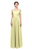 ColsBM Elwyn Wax Yellow Bridesmaid Dresses Floor Length Pleated V-neck Romantic Backless A-line