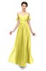 ColsBM Elwyn Yellow Iris Bridesmaid Dresses Floor Length Pleated V-neck Romantic Backless A-line
