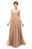 ColsBM Bryn Almost Apricot Bridesmaid Dresses Floor Length Sash Sleeveless Simple A-line Criss-cross Straps
