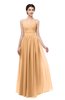 ColsBM Bryn Apricot Bridesmaid Dresses Floor Length Sash Sleeveless Simple A-line Criss-cross Straps