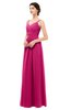 ColsBM Bryn Beetroot Purple Bridesmaid Dresses Floor Length Sash Sleeveless Simple A-line Criss-cross Straps