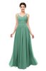 ColsBM Bryn Beryl Green Bridesmaid Dresses Floor Length Sash Sleeveless Simple A-line Criss-cross Straps