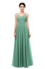 ColsBM Bryn Beryl Green Bridesmaid Dresses Floor Length Sash Sleeveless Simple A-line Criss-cross Straps