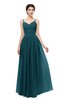 ColsBM Bryn Blue Green Bridesmaid Dresses Floor Length Sash Sleeveless Simple A-line Criss-cross Straps