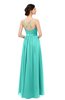 ColsBM Bryn Blue Turquoise Bridesmaid Dresses Floor Length Sash Sleeveless Simple A-line Criss-cross Straps