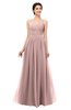 ColsBM Bryn Bridal Rose Bridesmaid Dresses Floor Length Sash Sleeveless Simple A-line Criss-cross Straps