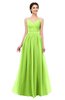 ColsBM Bryn Bright Green Bridesmaid Dresses Floor Length Sash Sleeveless Simple A-line Criss-cross Straps