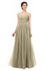ColsBM Bryn Candied Ginger Bridesmaid Dresses Floor Length Sash Sleeveless Simple A-line Criss-cross Straps