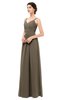 ColsBM Bryn Carafe Brown Bridesmaid Dresses Floor Length Sash Sleeveless Simple A-line Criss-cross Straps
