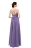 ColsBM Bryn Chalk Violet Bridesmaid Dresses Floor Length Sash Sleeveless Simple A-line Criss-cross Straps