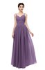 ColsBM Bryn Chinese Violet Bridesmaid Dresses Floor Length Sash Sleeveless Simple A-line Criss-cross Straps