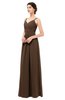 ColsBM Bryn Chocolate Brown Bridesmaid Dresses Floor Length Sash Sleeveless Simple A-line Criss-cross Straps
