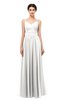 ColsBM Bryn Cloud White Bridesmaid Dresses Floor Length Sash Sleeveless Simple A-line Criss-cross Straps