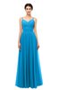 ColsBM Bryn Cornflower Blue Bridesmaid Dresses Floor Length Sash Sleeveless Simple A-line Criss-cross Straps