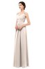 ColsBM Bryn Cream Pink Bridesmaid Dresses Floor Length Sash Sleeveless Simple A-line Criss-cross Straps