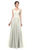 ColsBM Bryn Cream Bridesmaid Dresses Floor Length Sash Sleeveless Simple A-line Criss-cross Straps