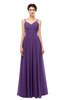 ColsBM Bryn Dark Purple Bridesmaid Dresses Floor Length Sash Sleeveless Simple A-line Criss-cross Straps