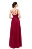 ColsBM Bryn Dark Red Bridesmaid Dresses Floor Length Sash Sleeveless Simple A-line Criss-cross Straps