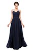 ColsBM Bryn Dark Sapphire Bridesmaid Dresses Floor Length Sash Sleeveless Simple A-line Criss-cross Straps