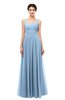 ColsBM Bryn Dusty Blue Bridesmaid Dresses Floor Length Sash Sleeveless Simple A-line Criss-cross Straps