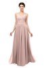 ColsBM Bryn Dusty Rose Bridesmaid Dresses Floor Length Sash Sleeveless Simple A-line Criss-cross Straps