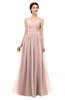 ColsBM Bryn Dusty Rose Bridesmaid Dresses Floor Length Sash Sleeveless Simple A-line Criss-cross Straps