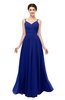ColsBM Bryn Electric Blue Bridesmaid Dresses Floor Length Sash Sleeveless Simple A-line Criss-cross Straps