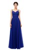 ColsBM Bryn Electric Blue Bridesmaid Dresses Floor Length Sash Sleeveless Simple A-line Criss-cross Straps