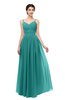 ColsBM Bryn Emerald Green Bridesmaid Dresses Floor Length Sash Sleeveless Simple A-line Criss-cross Straps
