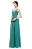ColsBM Bryn Emerald Green Bridesmaid Dresses Floor Length Sash Sleeveless Simple A-line Criss-cross Straps