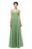 ColsBM Bryn Fair Green Bridesmaid Dresses Floor Length Sash Sleeveless Simple A-line Criss-cross Straps