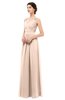 ColsBM Bryn Fresh Salmon Bridesmaid Dresses Floor Length Sash Sleeveless Simple A-line Criss-cross Straps