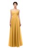 ColsBM Bryn Golden Cream Bridesmaid Dresses Floor Length Sash Sleeveless Simple A-line Criss-cross Straps