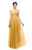ColsBM Bryn Golden Cream Bridesmaid Dresses Floor Length Sash Sleeveless Simple A-line Criss-cross Straps