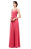 ColsBM Bryn Guava Bridesmaid Dresses Floor Length Sash Sleeveless Simple A-line Criss-cross Straps