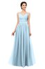 ColsBM Bryn Ice Blue Bridesmaid Dresses Floor Length Sash Sleeveless Simple A-line Criss-cross Straps