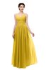 ColsBM Bryn Lemon Curry Bridesmaid Dresses Floor Length Sash Sleeveless Simple A-line Criss-cross Straps